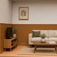 Dolls House Wall Panels, Light Brown, Acoustic / Slat Style, Pack of 10, 1/12th Scale. A1022