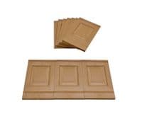 Dolls House Wall Panels, Light Brown, Fielded Panels, Pack of 10, 1/12th Scale. A1010