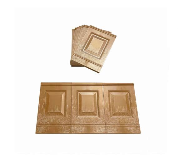 Dolls House Wall Panels, Light Brown Wood Effect, Fielded Panels, Pack of 10, 1/12th Scale. A1015