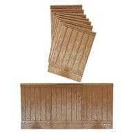Dolls House Wall Panels, Light Brown Wood Effect, Tongue & Groove, Pack of 10, 1/12th Scale. A1014