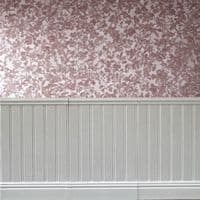 Dolls House Wall Panels, White, Tongue and Groove, Pack of 10, 1/12th Scale. A1002