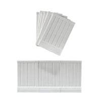 Dolls House Wall Panels, White, Tongue and Groove, Pack of 10, 1/12th Scale. A1002