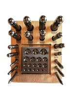 Doming Dapping Set, 18 Punches & Dapping Block to Suit with a Wooden Storage Stand. J2491