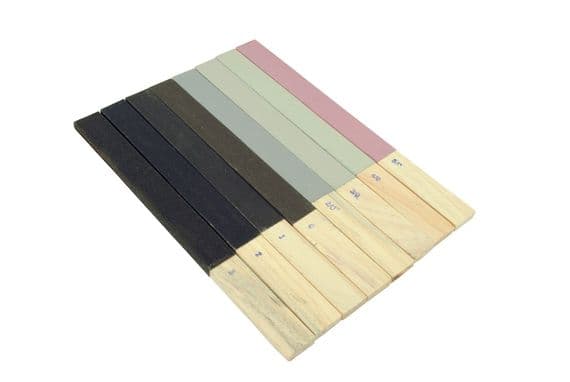 Emery Sanding/Polishing Sticks for Jewellers, etc, Set of 8 Grades 5/0 4/0 3/0 2/0 1/0 1 2 3.  J2006
