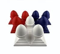 Fence Finial, Acorn Shapes & Square Post Caps. PLASTIC Limited Edition Red White & Blue. UK Made.