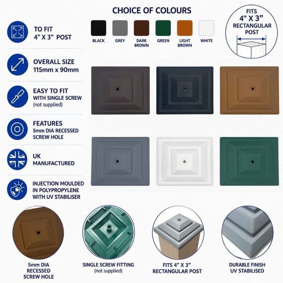 Fence Post Caps for 4