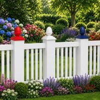 Fence Post Finial, Acorn Shapes & Square Post Caps. PLASTIC Limited Edition Red White & Blue.
