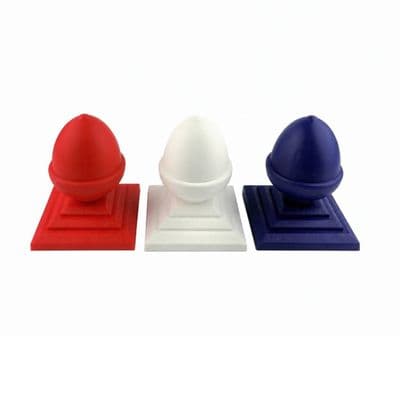 Fence Post Finial, Acorn Shapes & Square Post Caps. PLASTIC Limited Edition Red White & Blue.