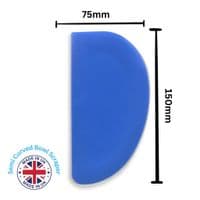 Flexible Plastic Scraper, Semi Curved, Blue. Pizza Dough, Meat, Pastry, Cake Making. UK made. S7325