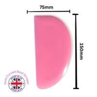 Flexible Plastic Scraper, Semi Curved, Pink. Pizza Dough, Meat, Pastry, Cake Making. UK made. S7337