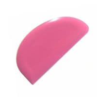Flexible Plastic Scraper, Semi Curved, Pink. Pizza Dough, Meat, Pastry, Cake Making. UK made. S7337