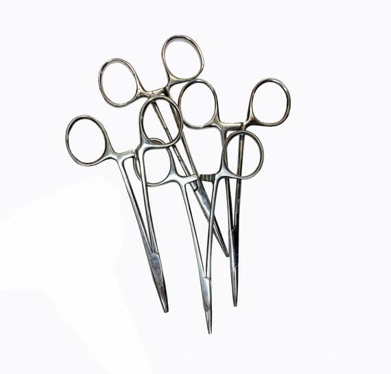 Forceps: Bag of 4 Locking Forceps. CLEARANCE ITEM,  Old New Stock, Not Perfect.  S7915.
