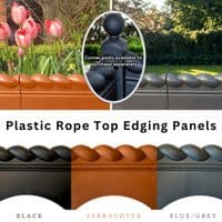 Garden Border / Lawn Edging Panels. Rope Top.  UK Made X8172