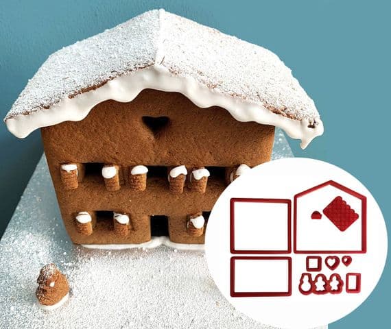 Gingerbread House Cookie Cutter Set, Swiss Cottage. S7878