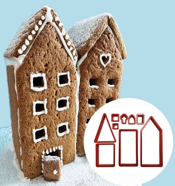 Gingerbread House Cookie Cutter Set, Tall Canal House. S7877