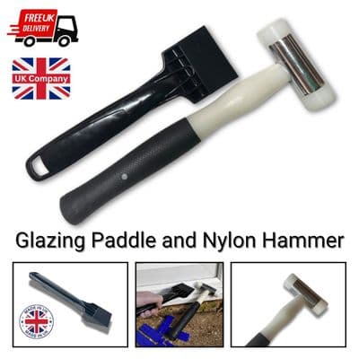 Glazing Shovel/Paddle and Nylon Hammer Kit, Toe Heel Lifting Window Door UPVC. BT6050H