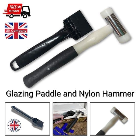 Glazing Shovel/Paddle and Nylon Hammer Kit, Toe Heel Lifting Window Door UPVC. BT6050H