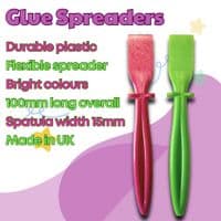 Glue Spreaders, 10 x Pink/Green. Plastic, Craft, Adhesive, Paste, PVA Spreader Spatulas. S7300