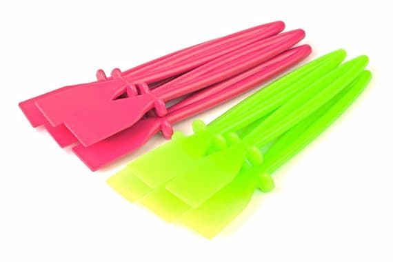 Glue Spreaders, 10 x Pink/Green. Plastic, Craft, Adhesive, Paste, PVA Spreader Spatulas. S7300