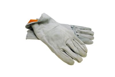 Grey Suede Safety Furnace Gloves with Felt Lining, Heat Resistant. J2216