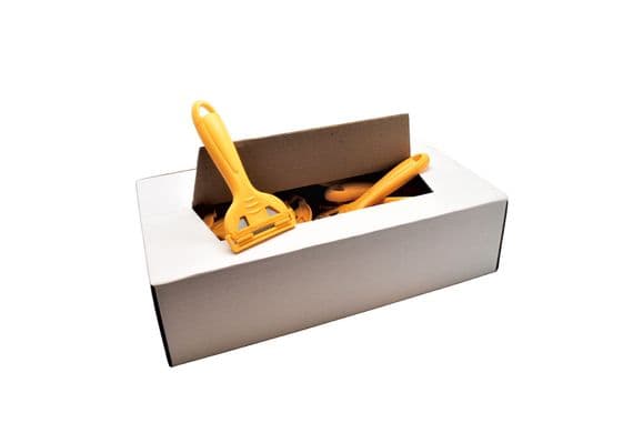 Handy Scraper. Box of 50 YELLOW. S7873B Linic UK Made