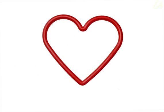 Heart Shape RED Macrame Frame Rings, Pack of 5, Large Size, 155mm x 112mm, Craft, Hobby. S7830