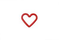 Heart Shape RED Macrame Frame Rings, Pack of 5, Small Size, 87mm x 62mm, Craft, Hobby. S7828