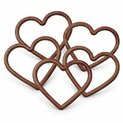 Heart Shape WOOD EFFECT Macrame Frame Rings, Pack of 5, Large Size, 155mmx112mm, Craft, Hobby. S7830