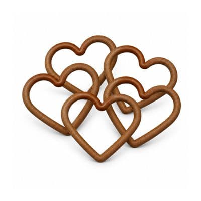 Heart Shape WOOD EFFECT Macrame Frame Rings, Pack of 5, Medium Size, 116mmx84mm, Craft, Hobby. S7829