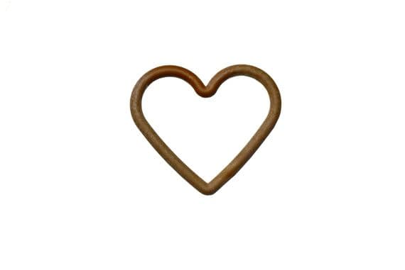 Heart Shape WOOD EFFECT Macrame Frame Rings, Pack of 5, Medium Size, 116mmx84mm, Craft, Hobby. S7829