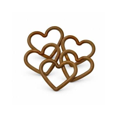 Heart Shape WOOD EFFECT Macrame Frame Rings, Pack of 5, Small Size, 87mmx62mm, Craft, Hobby. S7828