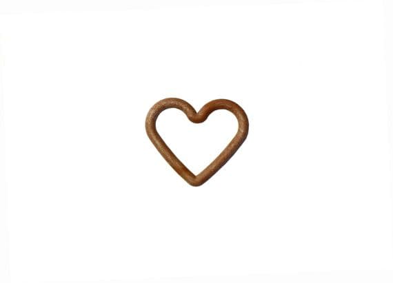 Heart Shape WOOD EFFECT Macrame Frame Rings, Pack of 5, Small Size, 87mmx62mm, Craft, Hobby. S7828