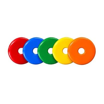 High Impact HDPE Plastic Discs/Survey/Road Markers, 5 Assorted Colours, 40mm (S7839) or 55mm (S7661)