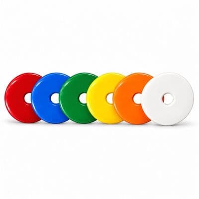 High Impact HDPE Plastic Discs/Survey/Road Markers, 6 Assorted Colours, 40mm (S7839) or 55mm (S7661)