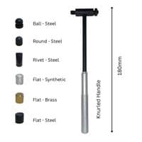 Hobby Hammer with 6 Interchangeable Heads. Soft, Brass, Nylon, Steel. M0265