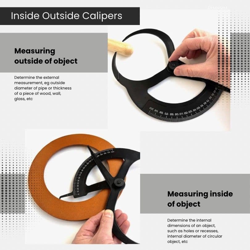 Inside Outside Plastic Caliper 200mm Metric Measuring Scale UK Made M7176