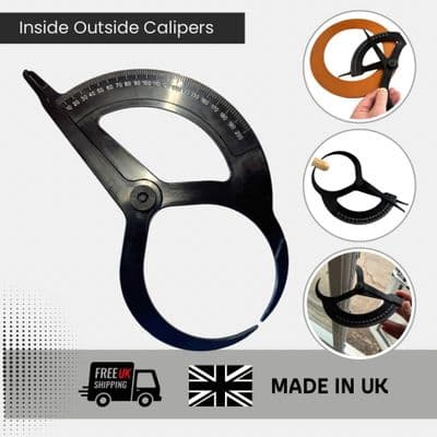 Inside Outside Plastic Caliper, 200mm, Metric Measuring Scale UK Made. M7176