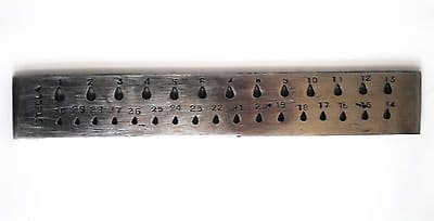Jewellers 8" Draw plate with 30 Teardrop Holes. J1067