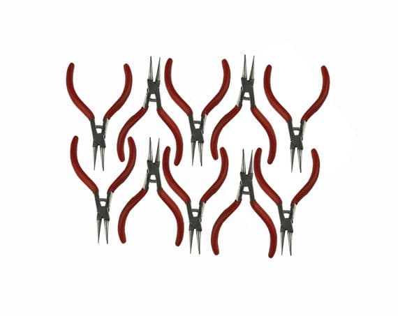 Jewellers Pliers, 10 Pairs of Round Nose Pliers. S7409