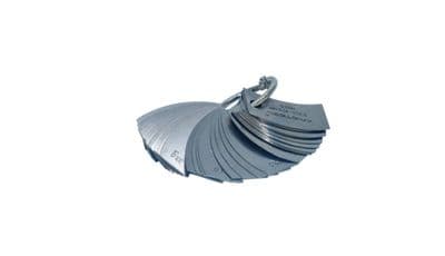 Key Ring Type Metric Radius Gauge R 25 - 40mm, 32 Steel Marked Leaves. D8077
