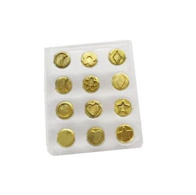 Leather Wood Burning Pyrography Stamps, 12 Piece, Shapes. M0619