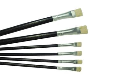 Lefranc & Bourgeois Hog Bristle Oil / Acrylic Brush x 6,  4 x Size 6 and 2 x Size 12. S7323