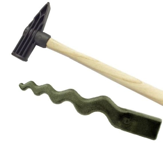 Linic Nylon Wedge Hammer (BLACK) & Curved Anticlastic Sinusoidal Forming Stake Set. J1423