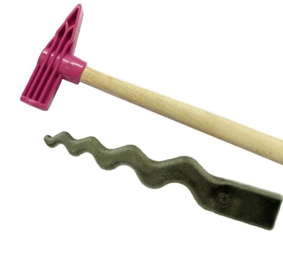 Linic Nylon Wedge Hammer (PINK) & Curved Anticlastic Sinusoidal Forming Stake Set. J1421