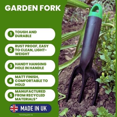 Linic Products UK Made Garden Fork. Lightweight and Sturdy with a Comfy Grip. X1181