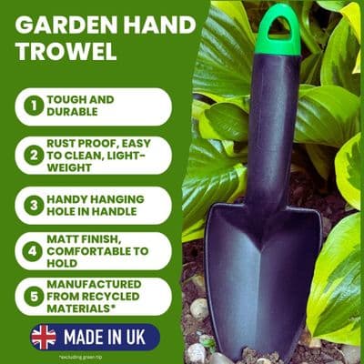 Linic Products UK Made Garden Trowel. Lightweight and Sturdy with a Comfy Grip. X1180