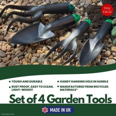 Linic Products UK Made Set of 4 Assorted Garden Tools.  X1185