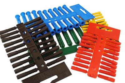 Linic UK Made Fixing Masonry Plastic Wall Plugs, Assorted, 5, 6, 8, 10 & 12mm. S7191