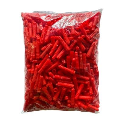 Linic UK Made Fixing Masonry Plastic Wall Plugs, Bag of 750, RED. S7656B
