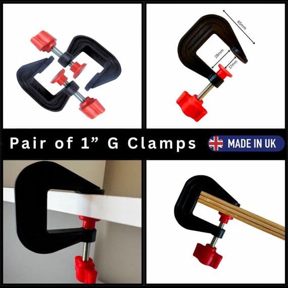 Linic UK Made G Clamps, Pair of  1